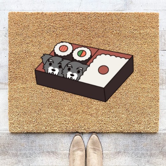 Sushi Bento Box Schnauzer Coir Doormats