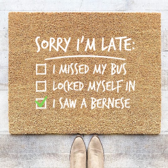 Sorry I'm Late Great Dane Coir Doormats