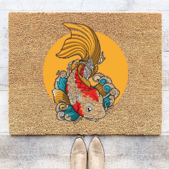Japanese Koi Fish Coir Doormats