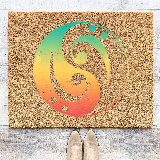 Ying Yang Bass Guitar Player Coir Doormats