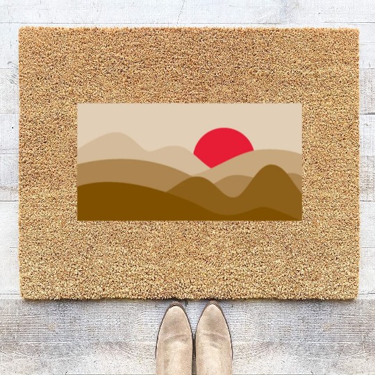 Minimalist Sun Copper Brown Coir Doormats