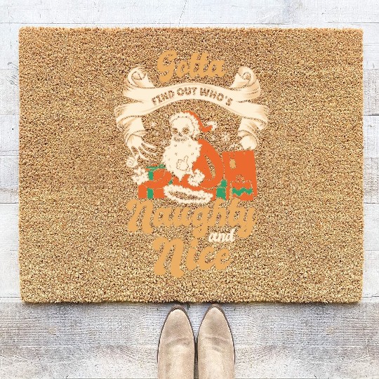 Scary Santa Skull Christmas Holiday Horror Coir Doormats