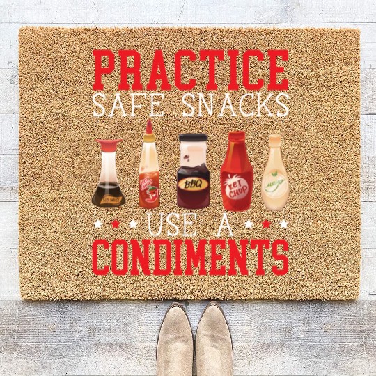 Practice Safe Snacks Use A Condiment Ketchup Coir Doormats