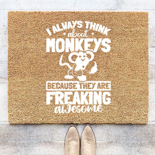 Chimpanzee Orangutan Monkey - I always think about Coir Doormats