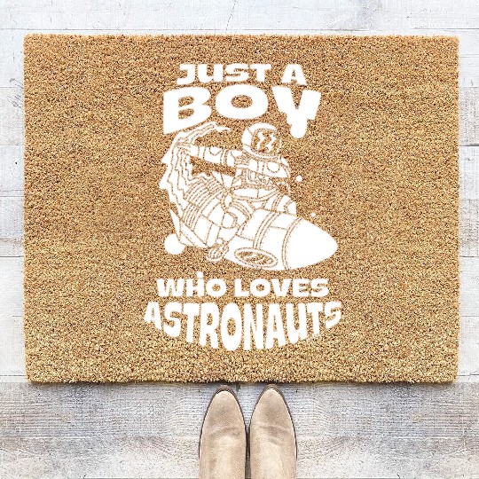 Boy love astronauts Coir Doormats