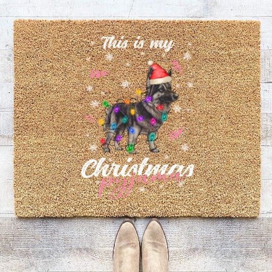 Winter Christmas Pyjama German Shepherd Dog Coir Doormats