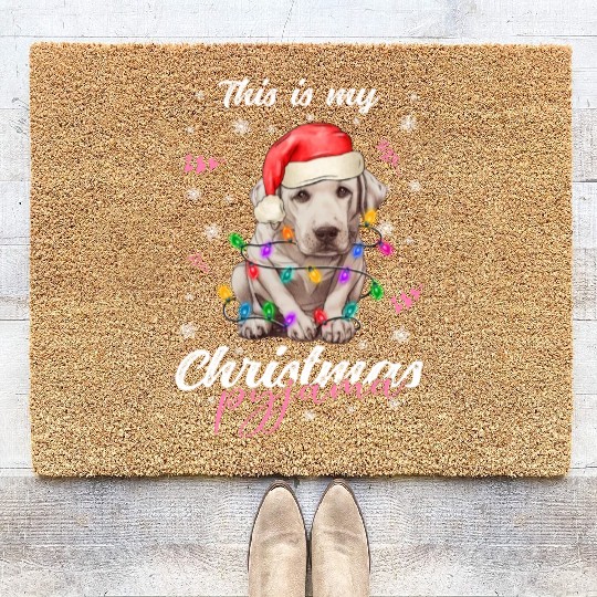 Winter Christmas Pyjama Labrador Coir Doormats