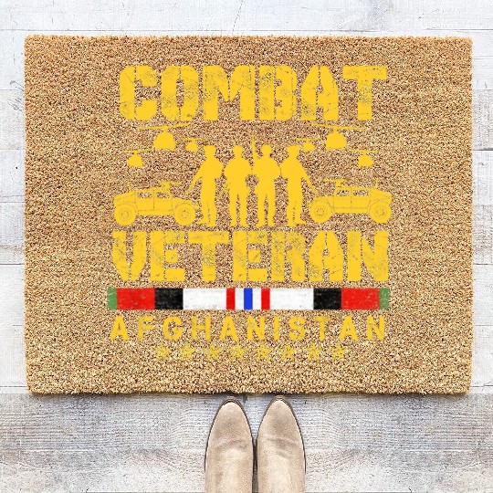 Combat Veteran Afghanistan Proud Us Coir Doormats