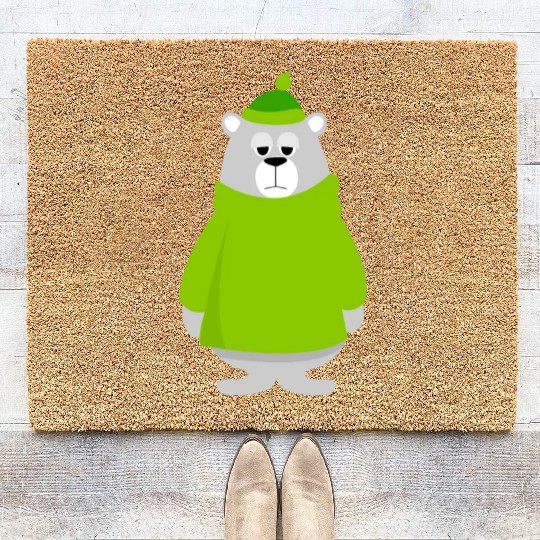 Green teddy bear lover Coir Doormats