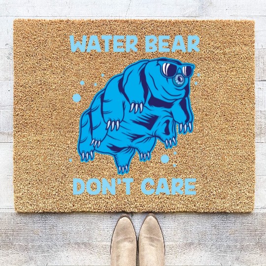 Water Bear Don't Care Tardigrade Microbiology Gift Coir Doormats