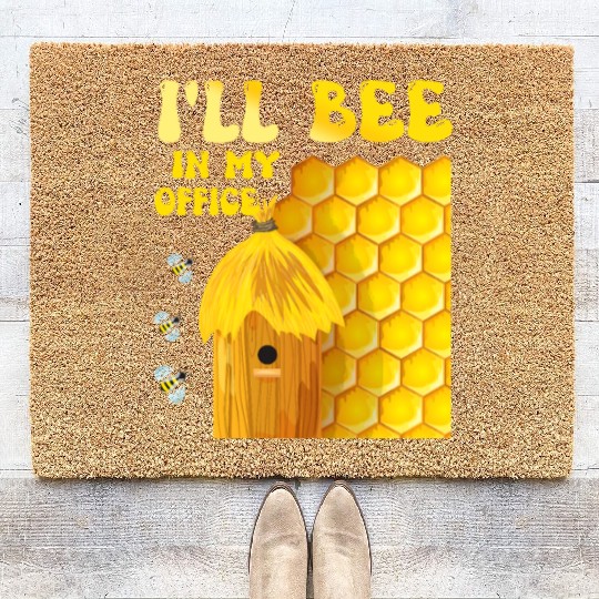 I'll Bee In My Office - Beekeeping-Beekeeper Coir Doormats