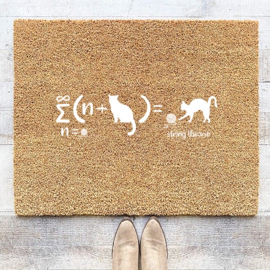 String Theory Science Physics Schrodinger's Cat Coir Doormats