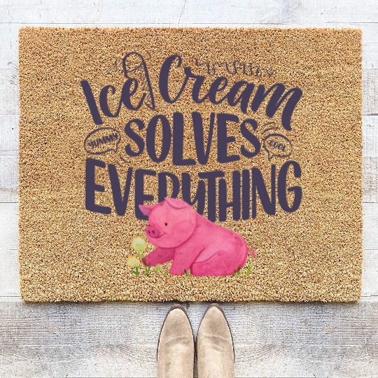 Ice Cream solves everything Coir Doormats