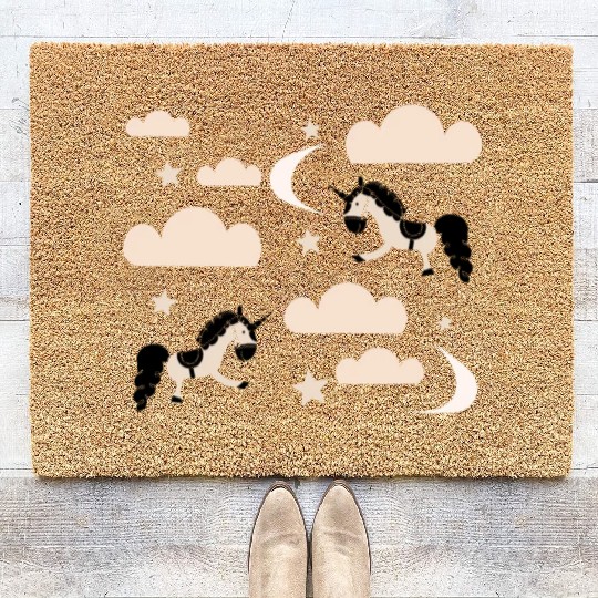 Unicorn rainbow Coir Doormats