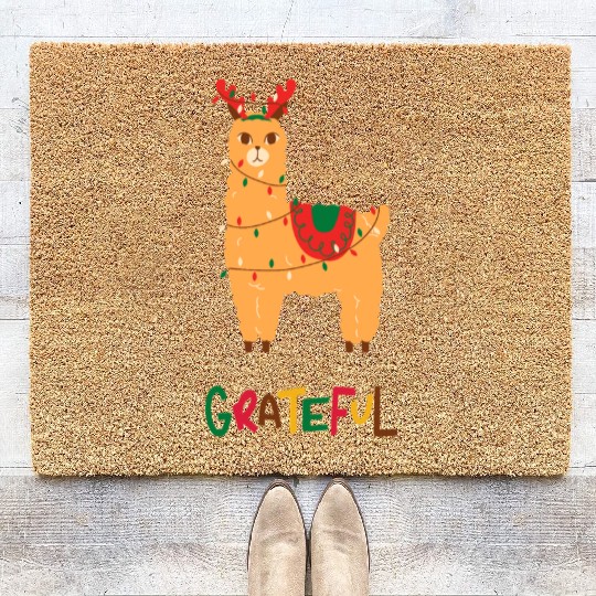 Fa La La La LLama - Grateful ! Coir Doormats
