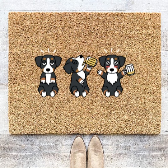 Bernese Mountain Dog Beer Lover Coir Doormats