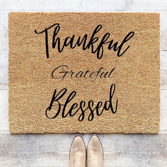 Thankful Grateful Blessed Coir Doormats