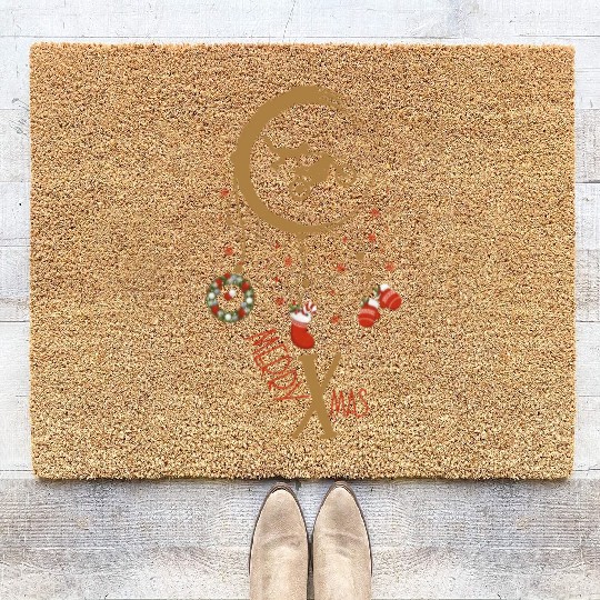 Winter dreamcatcher Christmas Motocross Coir Doormats