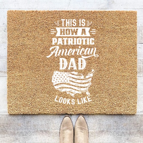 This Is How A Patriotic American Dad Looks Like US Coir Doormats