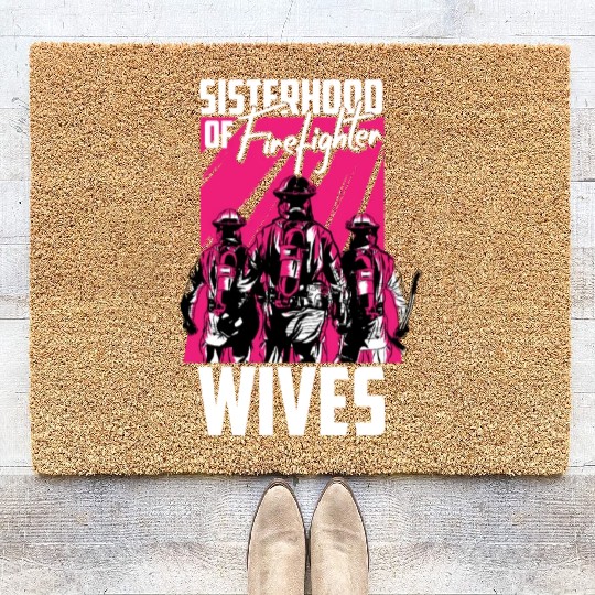Firefighter Thin Red Line Sisterhood Coir Doormats