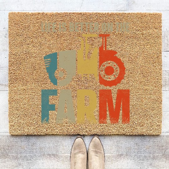 Farming Farmer Vintage Tractor Coir Doormats