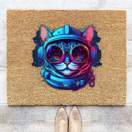 Space Cat Coir Doormats