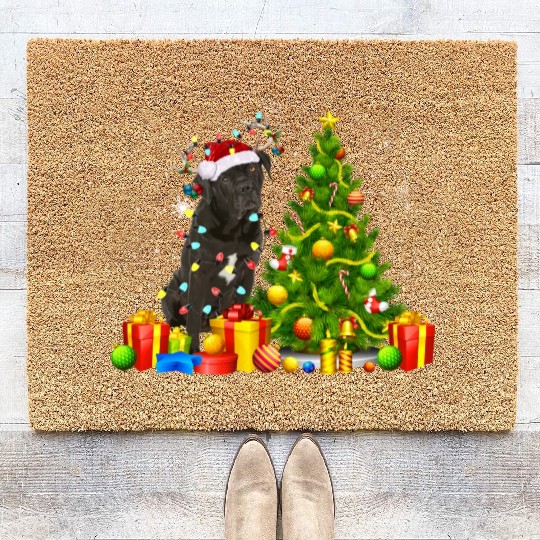Cane Corso Christmas Dog Lover Xmas Santa Coir Doormats