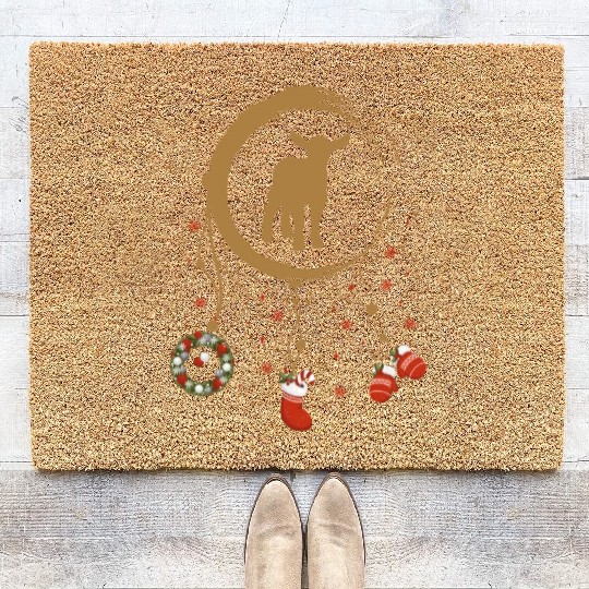 Winter dreamcatcher Christmas Lamb Coir Doormats