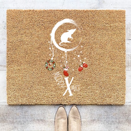 Winter dreamcatcher Christmas Mouse Coir Doormats