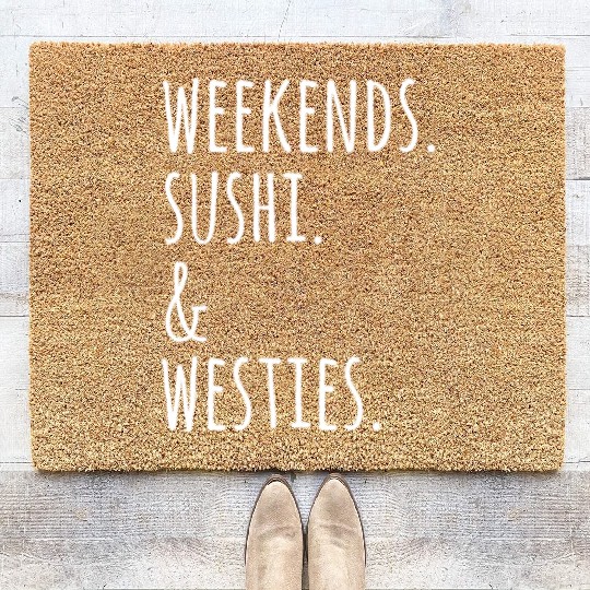 Weekends Sushi And Westies Coir Doormats