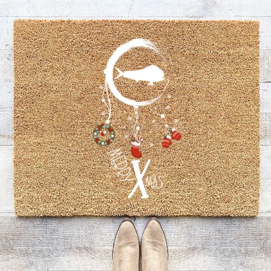 Winter dreamcatcher Christmas Dolphinfish Coir Doormats