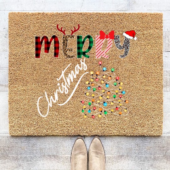 MERRY CHRISTMAS ,Christmas light Coir Doormats