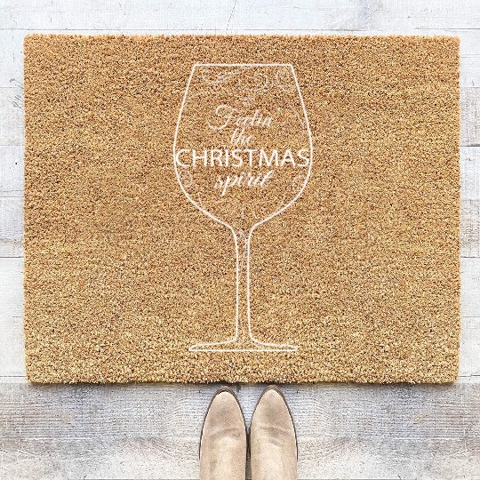 Christmas Drinking Wine, Beer, and Liquor Feelin' Coir Doormats