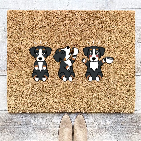 Bernese Mountain Dog Coffee Lover Coir Doormats
