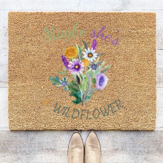 Maybe She s a Wildflower Cute Wildflower Coir Doormats