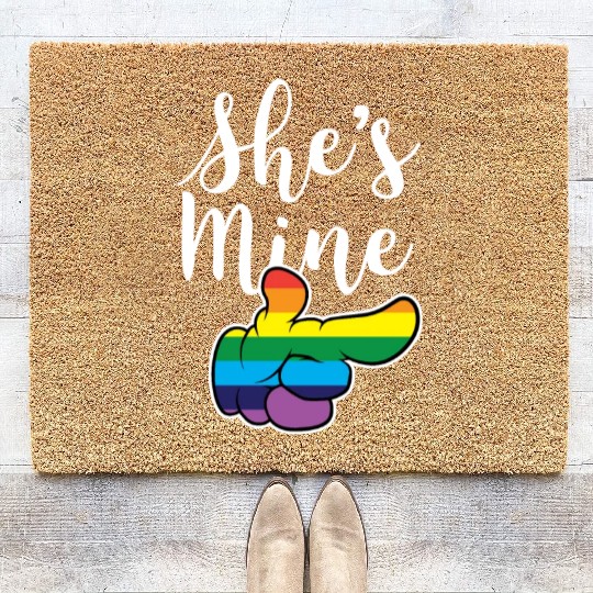 Matching Lesbian Couple She's Mine Part2 Coir Doormats
