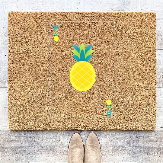 Open Faced Chinese Poker Pineapple Coir Doormats