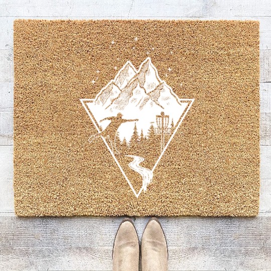 Disc Golf - Disc Golfing Player Ultimate Frisbee Coir Doormats