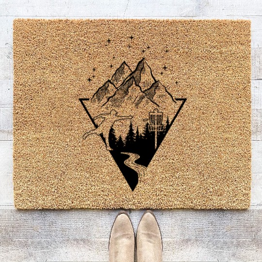 Disc Golf - Disc Golfing Player Ultimate Frisbee Coir Doormats