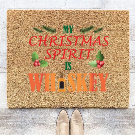 Christmas Spirit Whiskey Coir Doormats