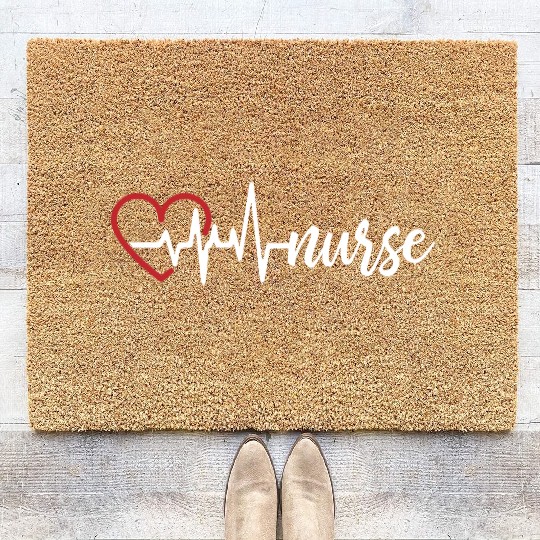 Heart Beat Nurse Coir Doormats