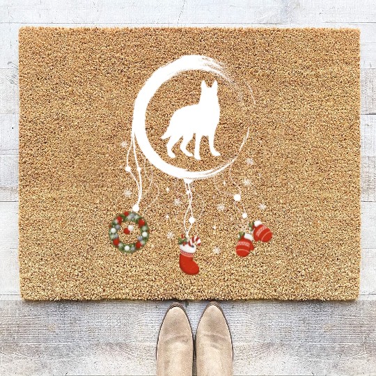 dog dreamcatcher Christmas German Shepherd Coir Doormats