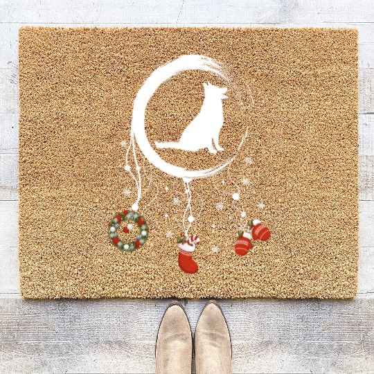 dog dreamcatcher Christmas German Shepherd Coir Doormats