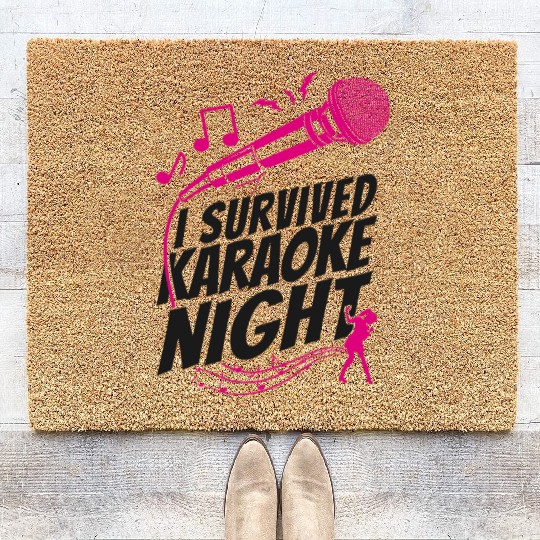 Karaoke Singer I Survived Karaoke Coir Doormats