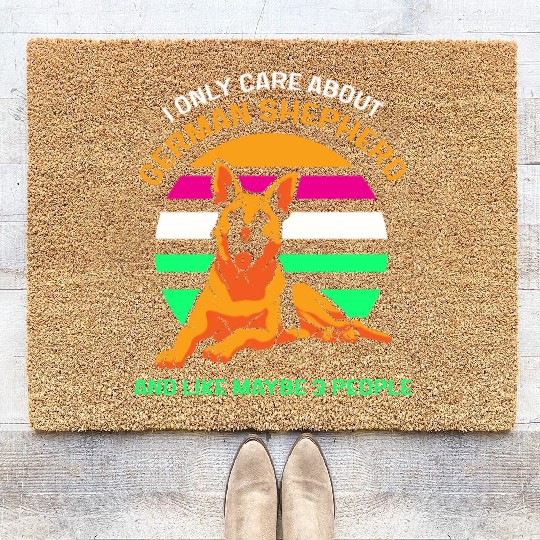 German Shepherd and like maybe 3 people Coir Doormats
