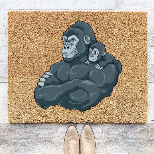 Strong Gorilla with Gorilla Kid for a Gorilla Coir Doormats