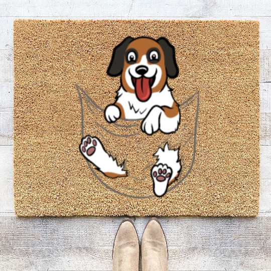 Saint Bernard Pocket Graphic Coir Doormats