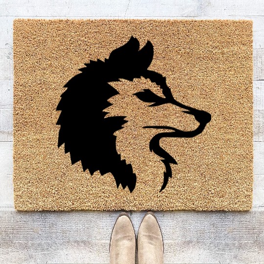 Alpha Wolf Cool Logo Coir Doormats