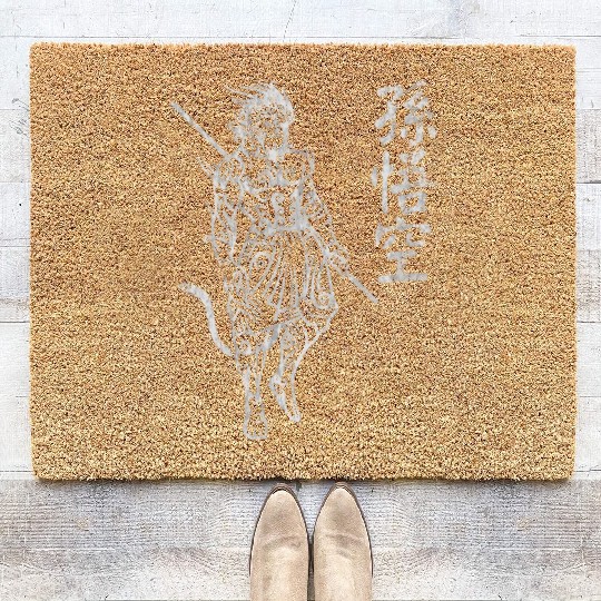 Sun Wukong Monkey King Chinese Characters Letters Coir Doormats
