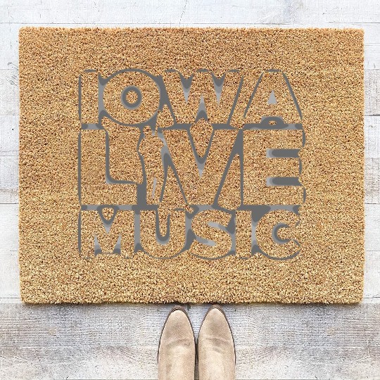 Iowa Live Music Support Gear Ghost Guitar Player Coir Doormats